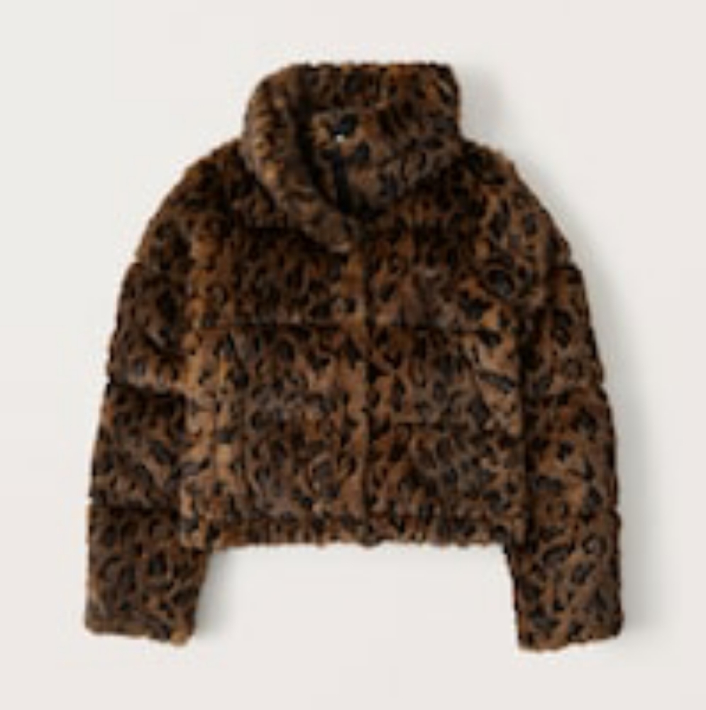 Abercrombie & Fitch Faux Fur Mini Puffer